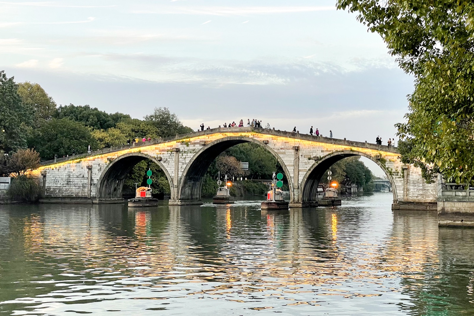 Gongchen Bridge over the Grand Canal in Hangzhou.