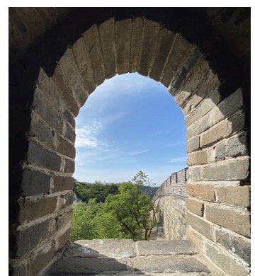 Stone Great Wall passage and watchtower arch at Mutianyu.