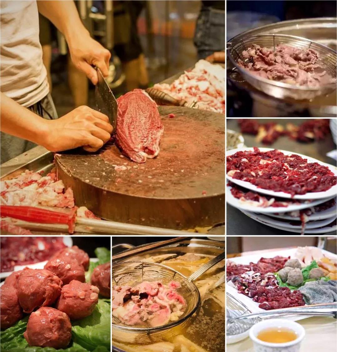 Fresh beef and beef balls prepared for Chaoshan beef hotpot in Shantou.