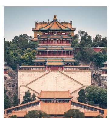 Tower of Buddhist Incense above the Summer Palace in Beijing.